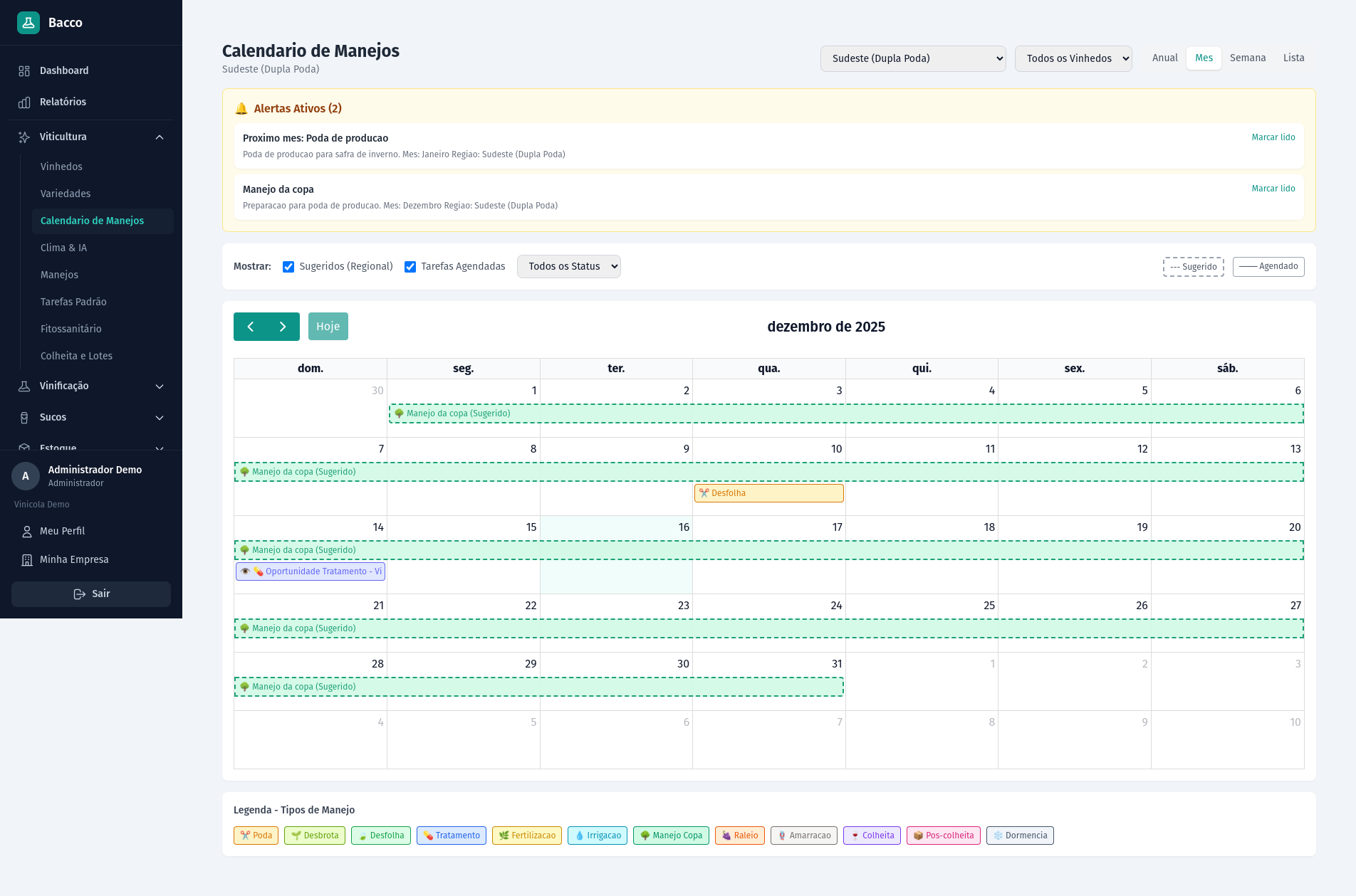 Calendário de Manejos com IA