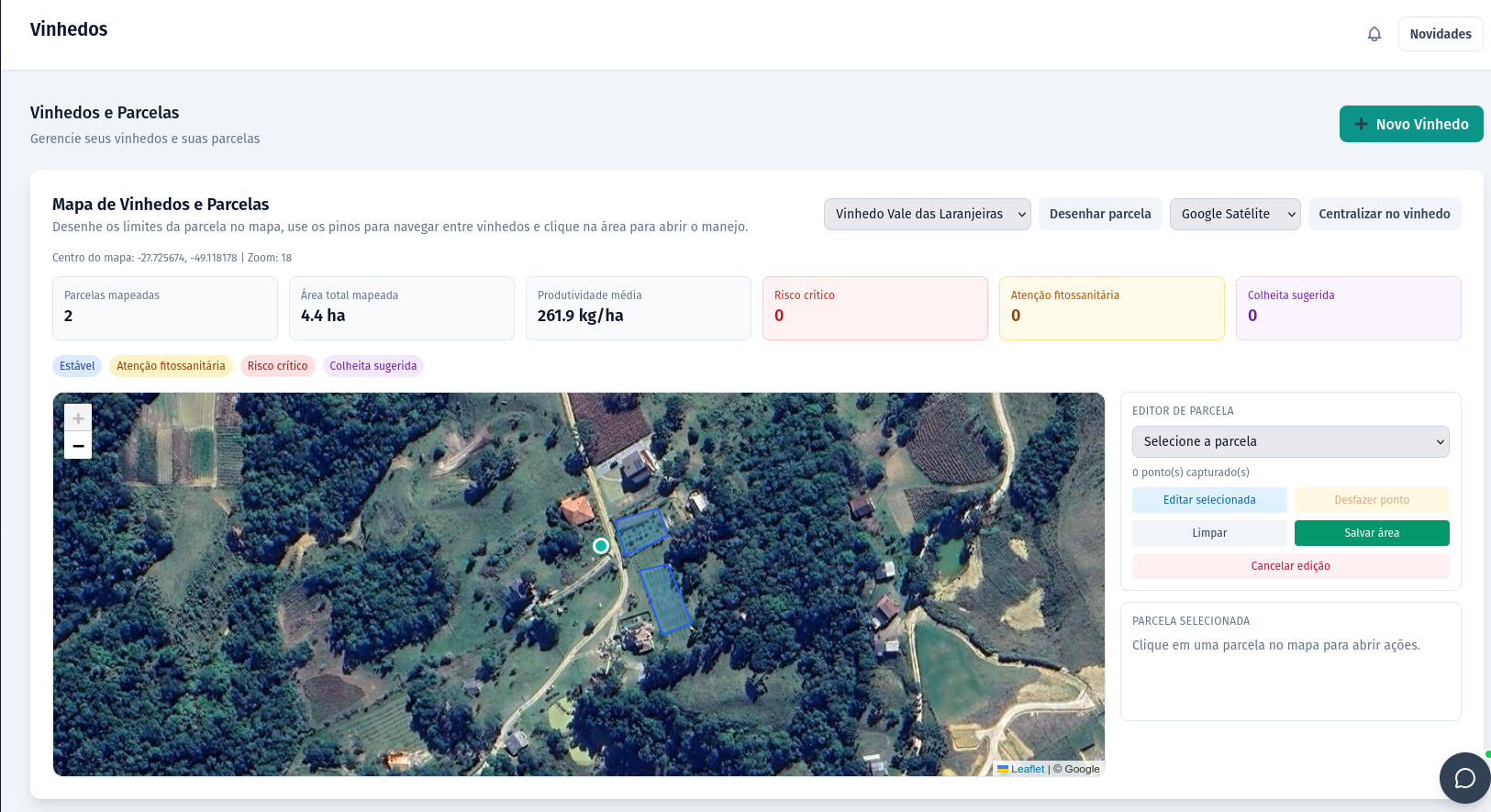 Vinhedos com Mapa de Polígonos